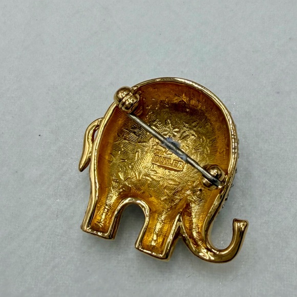 Butler Fifth Ave  Elephant Rhinestone Brooch - Picture 2 of 3